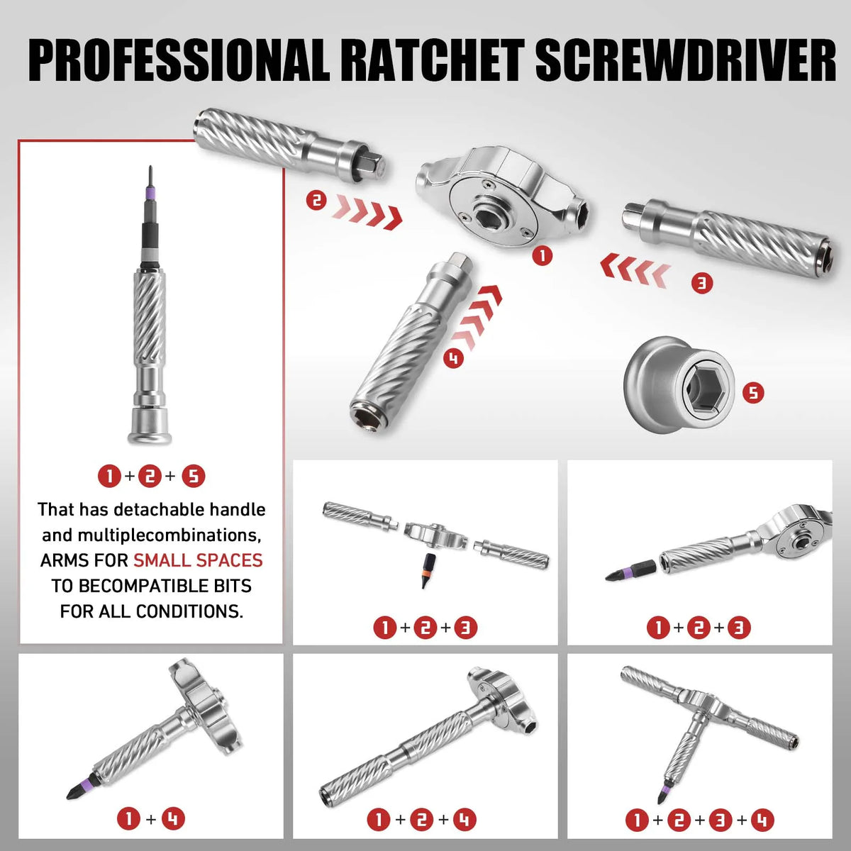 VMAN 66in1 Multifunction Ratchet Screwdriver Set Multi Magnetic