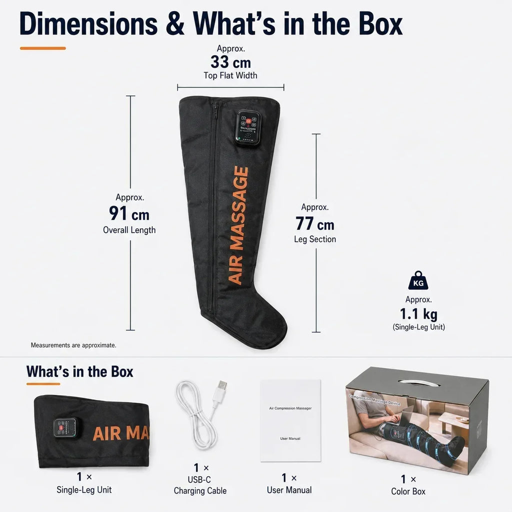 Single Leg Air Compression Massager 8 Air Chambers 8