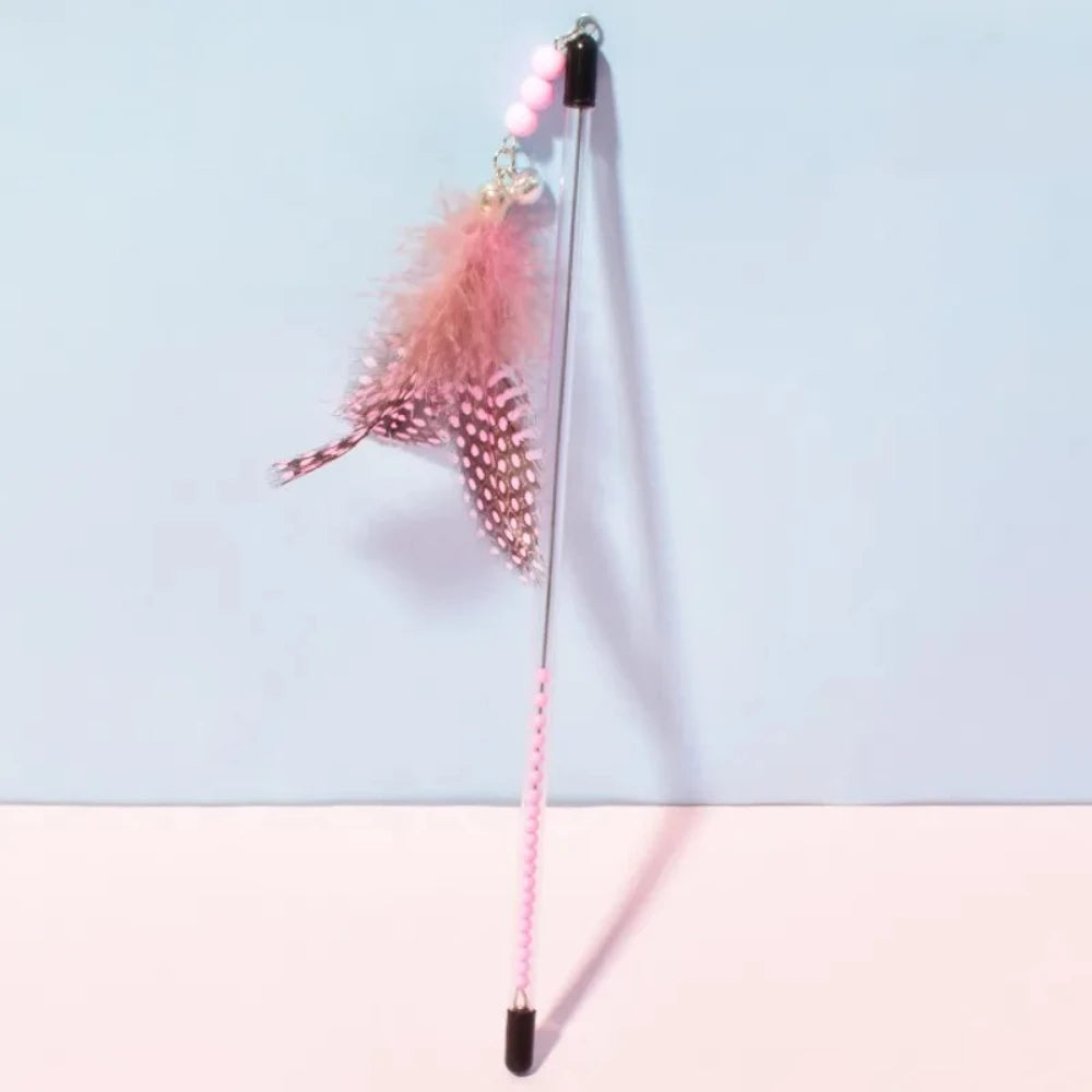 New Cat Toys Feather Cats Sticks Retractable Handle Cats Toy Feather Interactive Cat Toys with Kitten Teaser Toy Pet Products