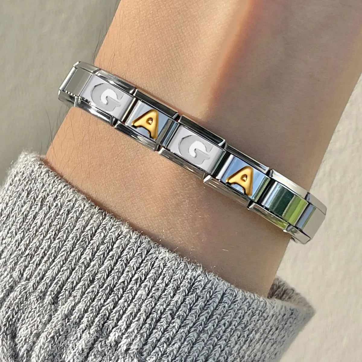 Y2K Silvery Color 26 English Letters Italian Charm Fashion Links