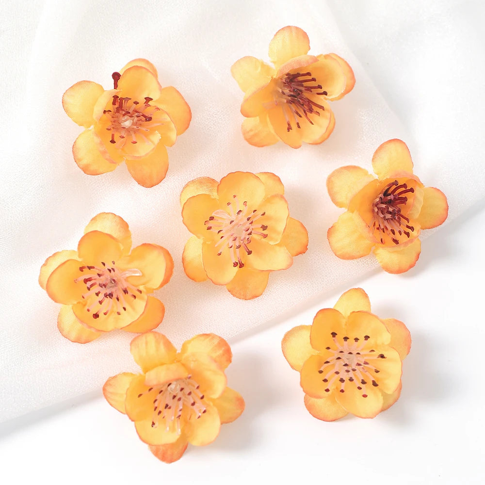 20/30Pcs Peach Blossom Artificial Flower Head For Wall Plant Home Room Decoration DIY Garland Valentine's Day Gift Wedding Decor