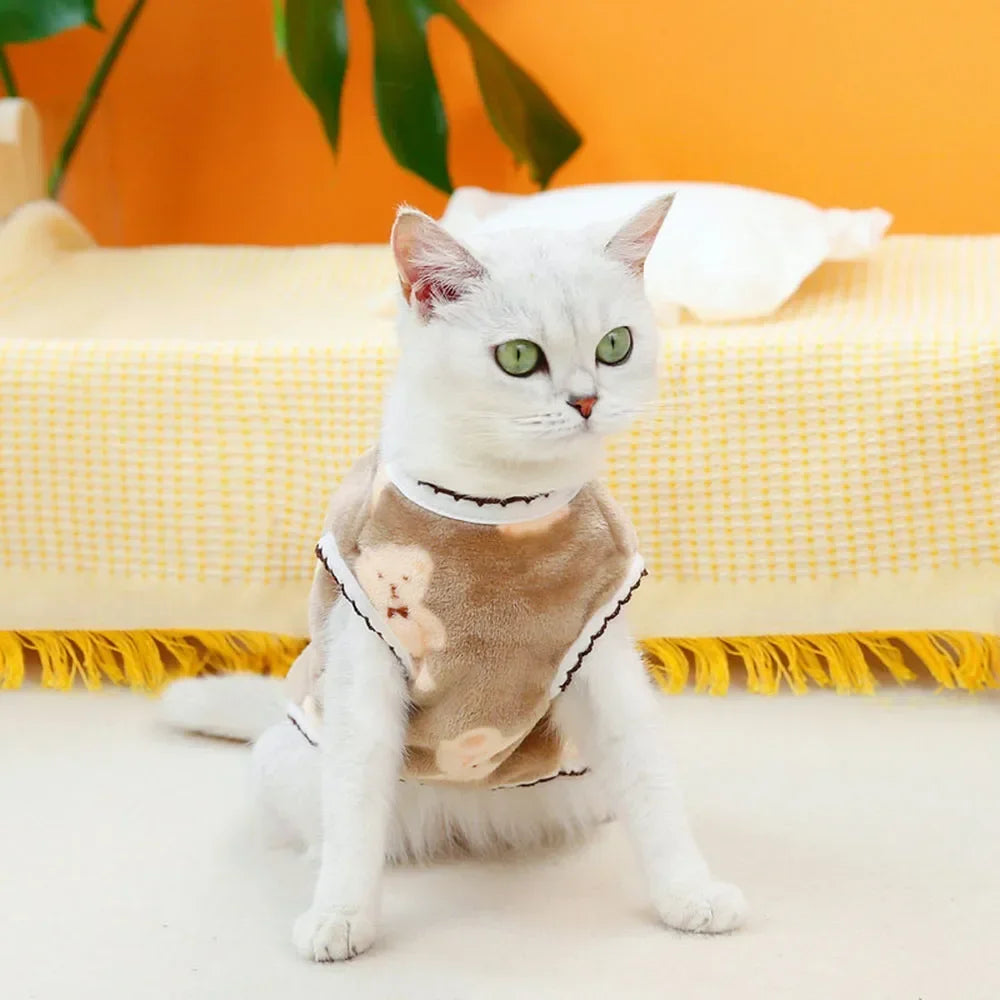 Luxury Pet Cat Costume Clothes for Cats Winter Kitten Sphynx Sweatshirt Puppy Fleece Vest Warm Jacket Coat Small Dogs Clothing