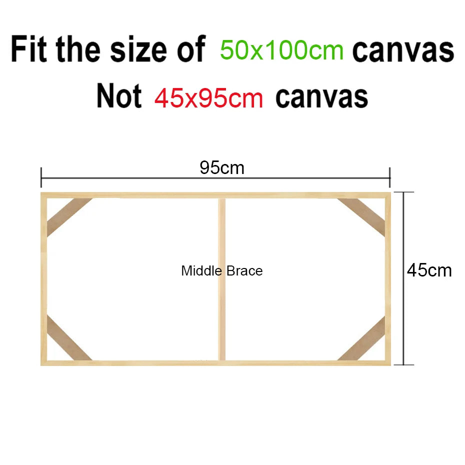 45x95 50x100cm Canvas Frame Wooden Frames Wooden Photo Oil Painting Canvas Diamond Painting Frames Canvas Wood Wall Frame