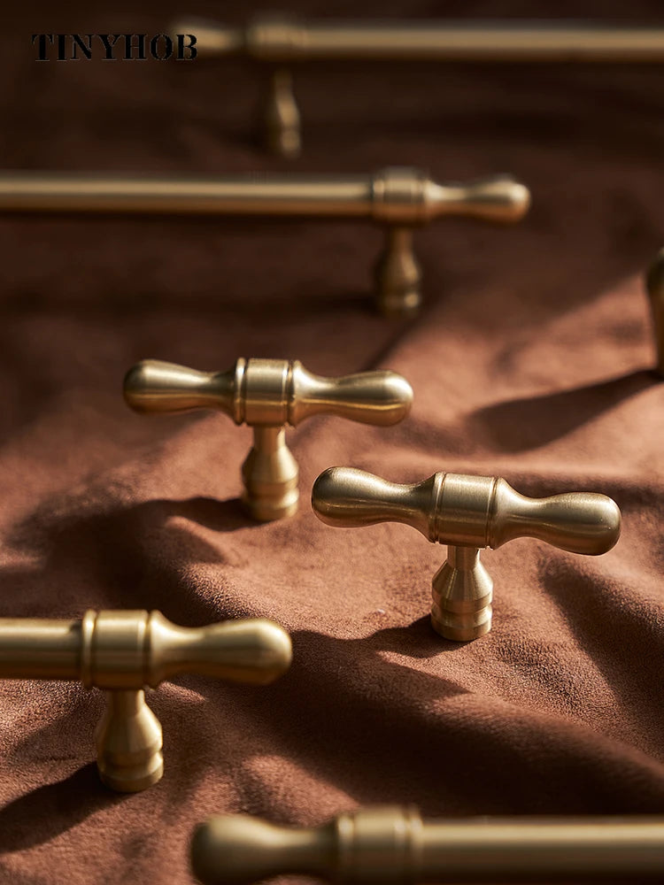 Satin Brass Cabinet Door Handles and Knobs Antique Drawer Pulls Vintage Kitchen Cupboard Handle Wardrobe Hardware French Style