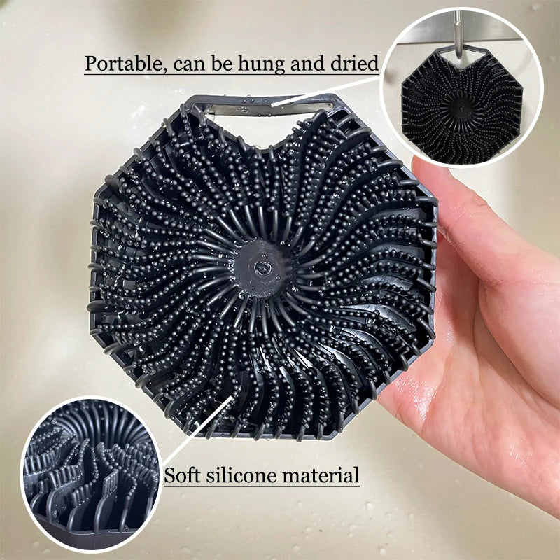 1pc Soft Silicone Exfoliating Brush Cleanser Manual Body Cleansing Scrubber Shower Gentle Massage Bath Brush For Men Woman
