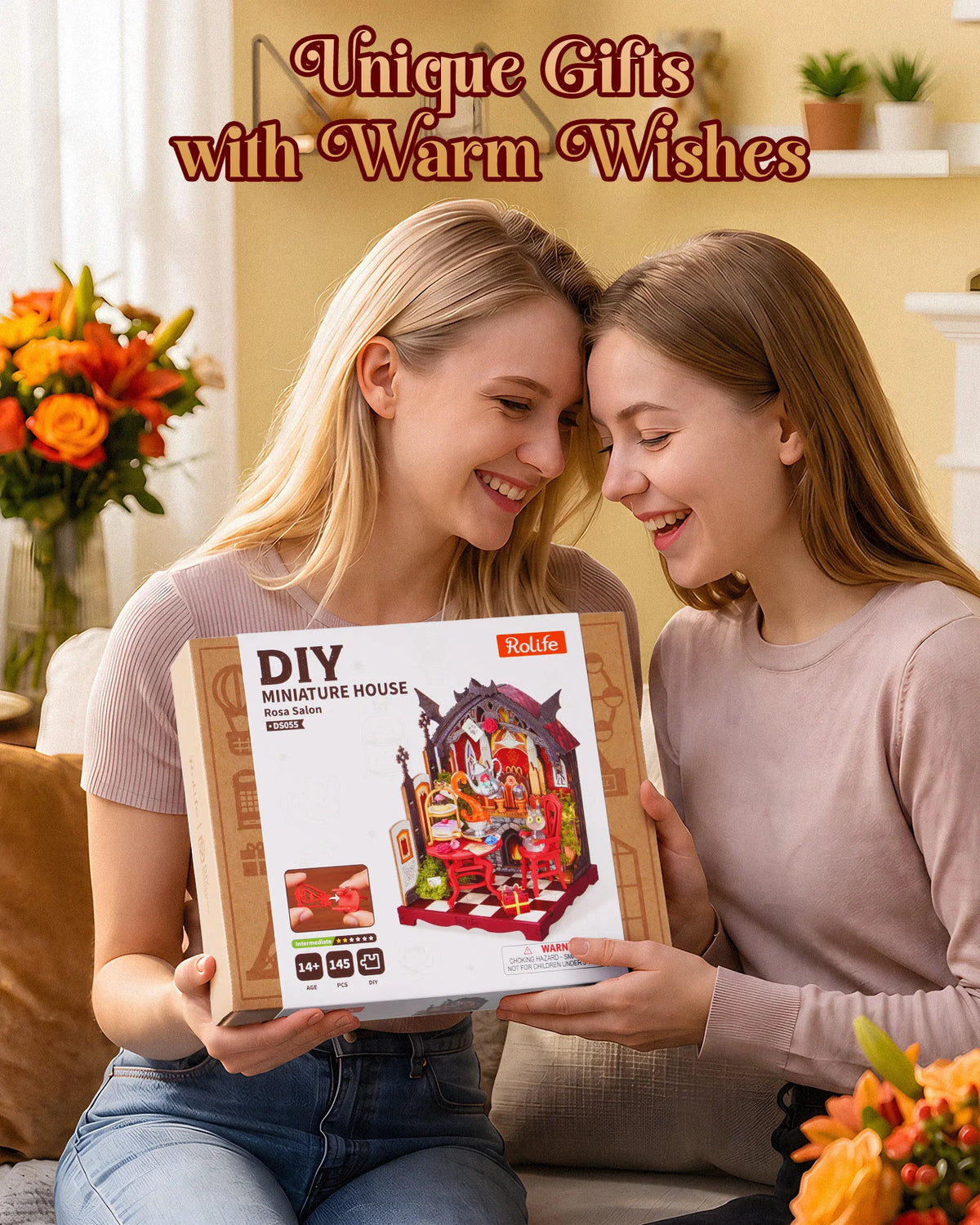 Rolife Wooden 3D Puzzle Toys - Rosa Salon DIY