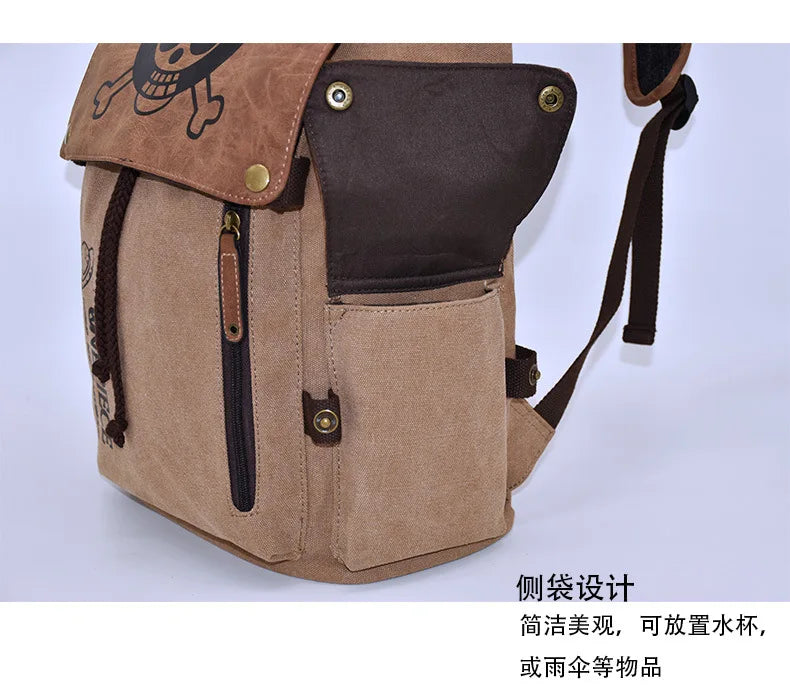 Cartoon Animation AttackonTitan ONEPIECE NARUTO Large Capacity Canvas Backpack