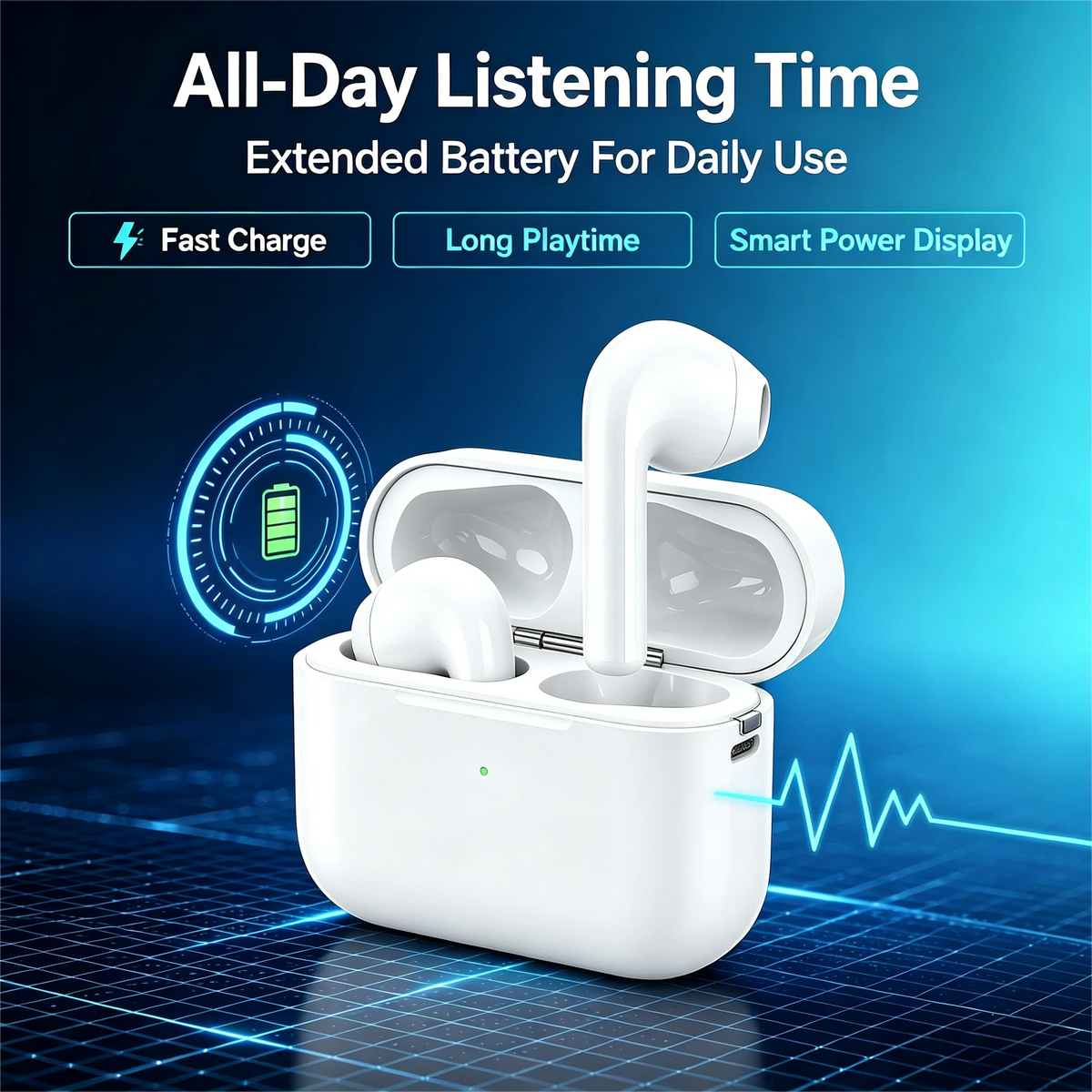 ZZLOVE Heart Rate Monitoring Wireless Headphones TWS Earbuds Noise