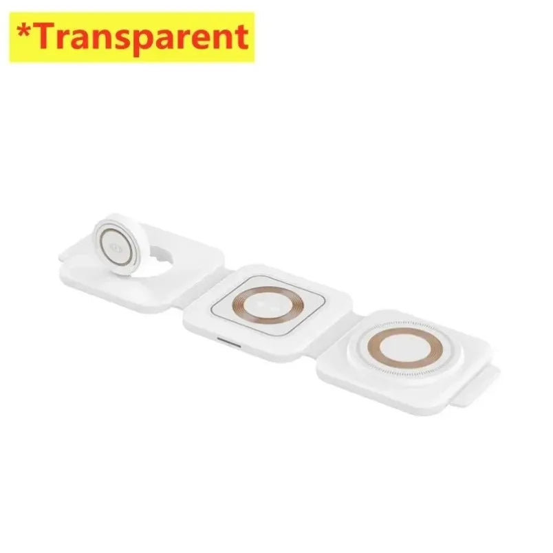 3 In 1 Magnetic Wireless Charger 30W Fast Charging Station Pad Foldable Phone Chargers Stand for iPhone 16-12 IWatch 8 7