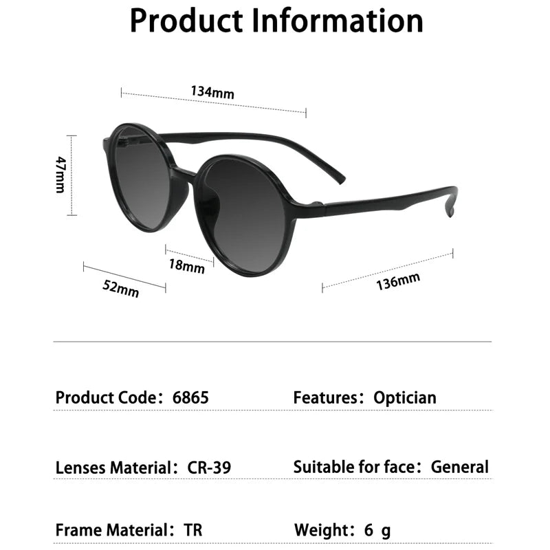 LOERHUNAR Fashion Brand Design Classic Retro Round Frame Myopia