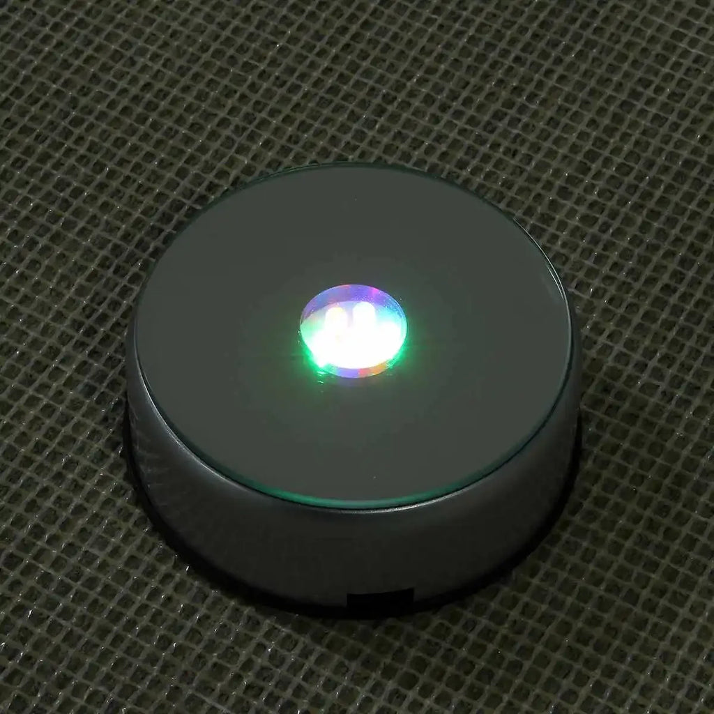 7 LED Light Colorful Luminous Base  Electric Light Rotating Base Display Stand Crystal Light Base Ornament with Adapter
