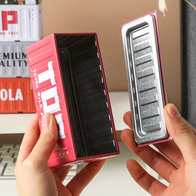 Mini Compact Iron Storage Container - Creative Desktop Organizer Desk Organizer Metal Box for Rings Chargers Pens Coins Jewelry