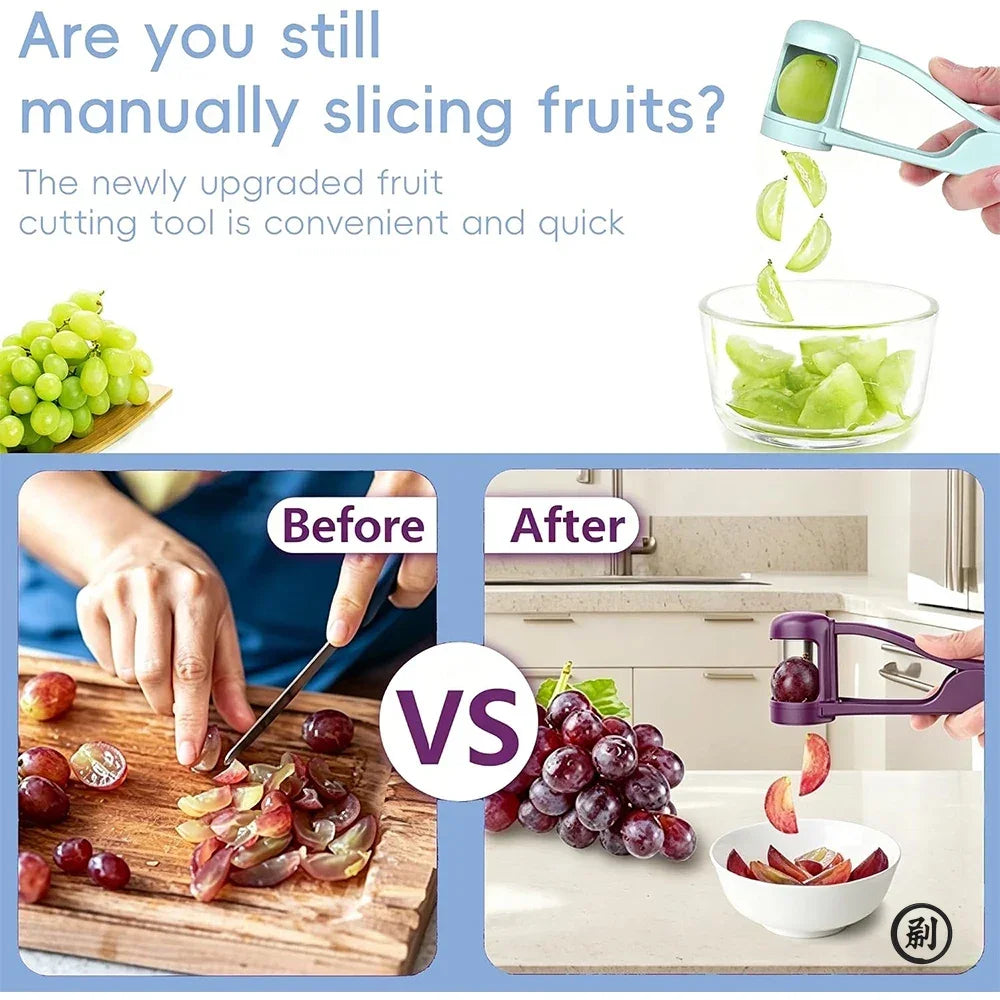 Grape & Tomato Cutter – One Second Quarter Slicer for Toddlers, Strawberry, Cherry Tomato, Kitchen Tool