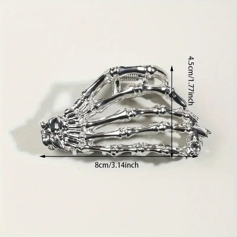 Retro Y2K Skull Shaped Hair Claw Clip - Solid Color Hair Claw Clip