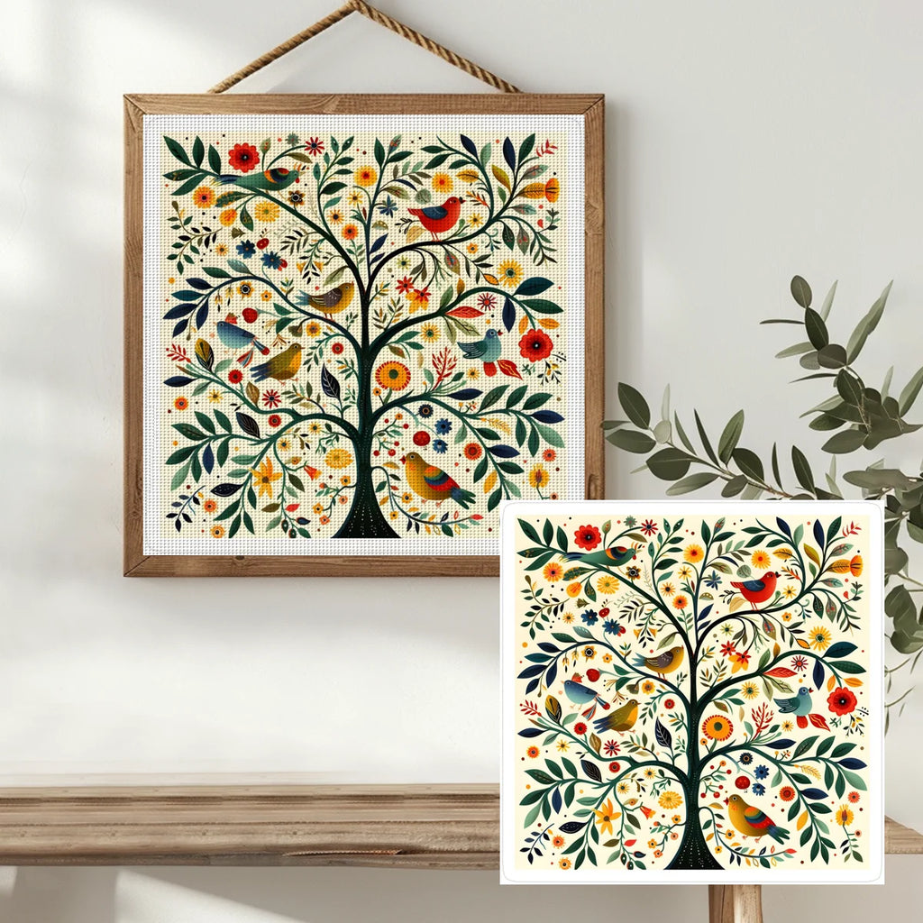 1pc 40X40CM/15.74inch Classical tree patterns stamped cross stitch kit DIY kit 11CT/14CT DIY Embroidered set DIY Cross-Stitch