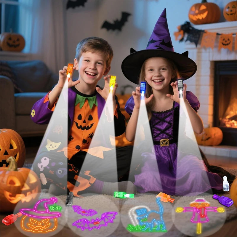 Neon Halloween LED Finger Lights, Pack of 40