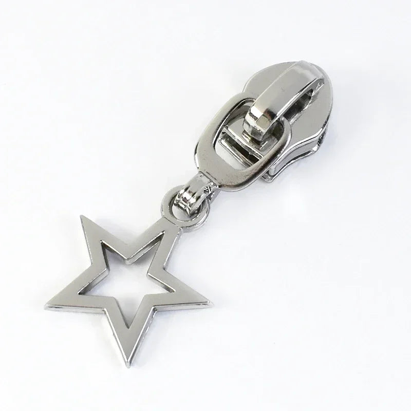 10/30Pcs Star Zipper Slider Pulls for Nylon Zippers By The Meter Bag Coat Zips Head Pullers Repair Kit DIY Sewing Accessories