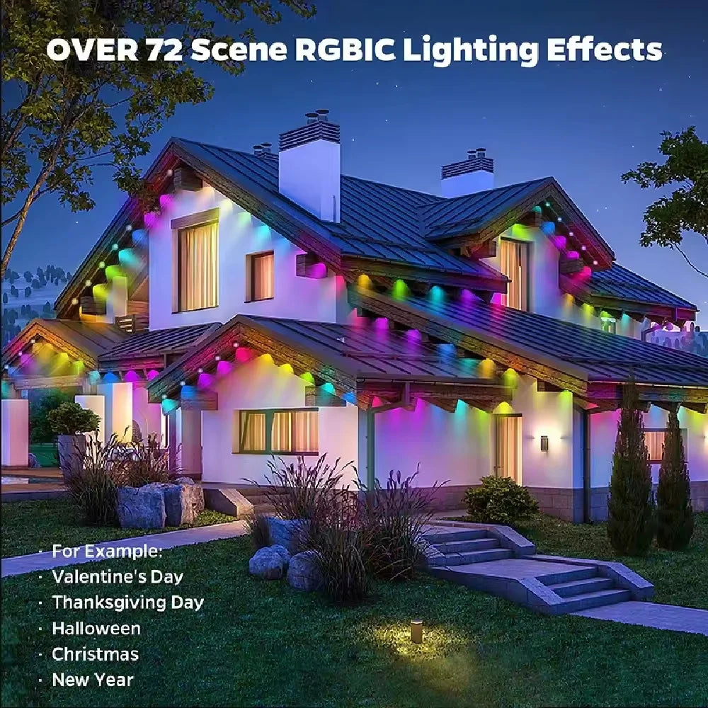 15M USB Permanent Outdoor Lights Smart Rgbic LED Eaves