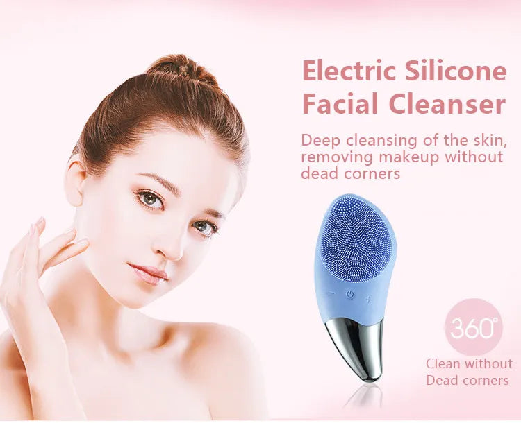 Mini Electric Face Washer Cleanser Silicone Facial Cleanser Waterproof