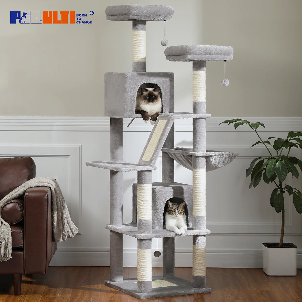 Large Cat Tree Tall Cat Tower for Indoor Cats