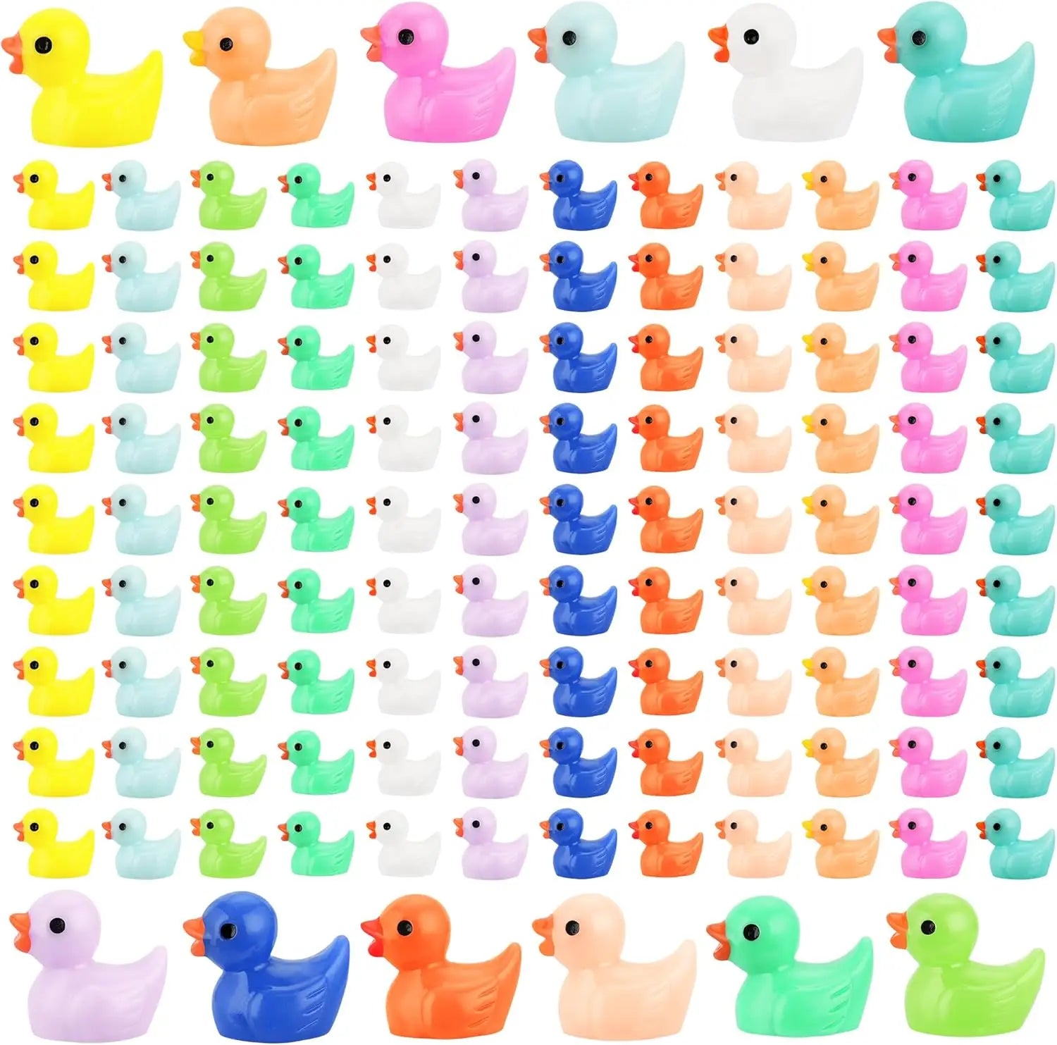 100/200PCS Luminous Mini Ducks Moss Microlandscape Miniature Duck Figurines Fairy Garden Accessories Home Decor Glow in The Dark
