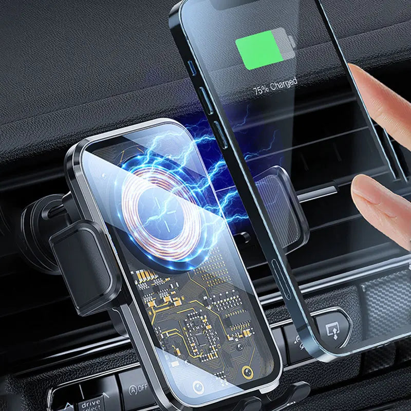 Car Wireless Charger Cd Slot Mount for iPhone Smart Wireless Charger Stand for Xiaomi Huawei Fast Charging