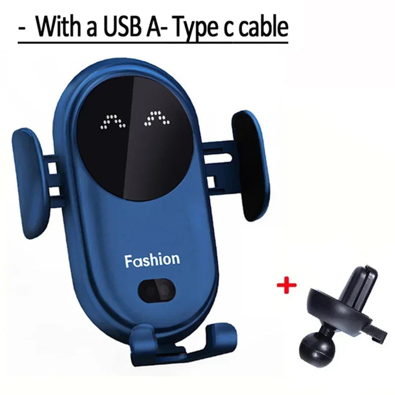 Automatic 15W  Car Wireless Charger for iPhone 13 12 14 XR X 15Samsung S20 S10 Magnetic USB Infrared Sensor Phone Holder Mount