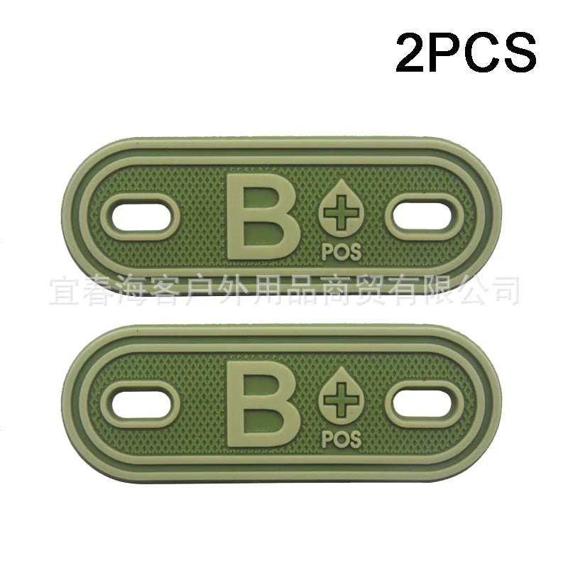 2PCS Shoelace Blood Buckle Charm PVC Tactical Bag Clothing Zipper Blood Tag Charm Military Patches Tactical Patch