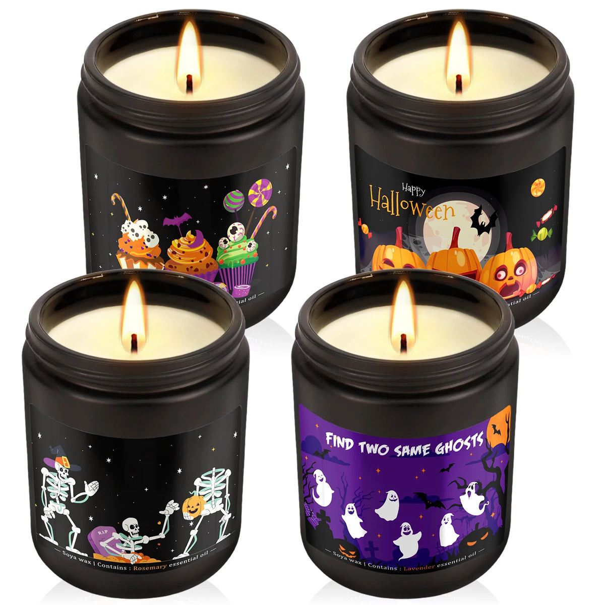 Halloween Candles, 4-Pack, 7oz