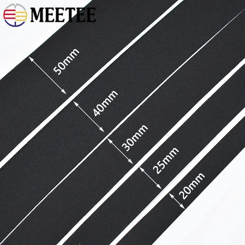 10M 20-50mm Nylon Rubber Bands Sewing Belt Sling 1.2mm Thick Elastic Band Garment Decoration Stretch Ribbon Tape DIY Accessories