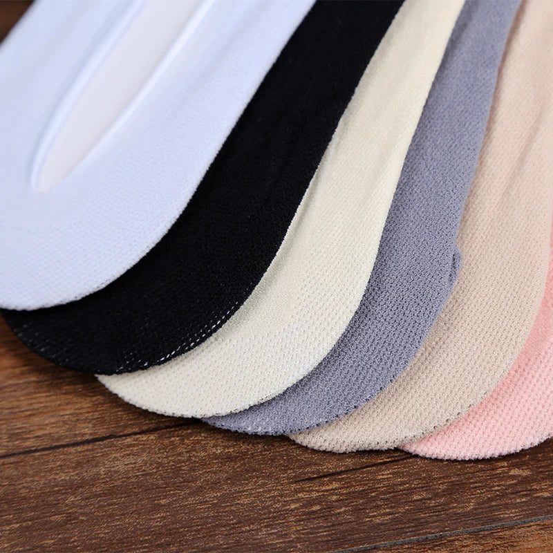 3 Pairs/Lot Five Finger Summer Invisible Toe Cotton Thin Solid Soft Shallow Mouth Breathable Deodorant No Show Woman's Socks