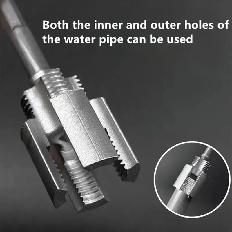 Pipe End Threading & Opening Tool - Handheld for 1/2" & 3/4" PPR/PVC, Creates Threads for Fittings & Opens Path for Wires/Cables