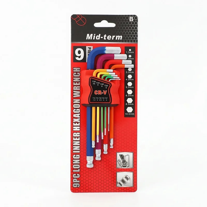 9-Piece Industrial Ball-End Hex Key Set