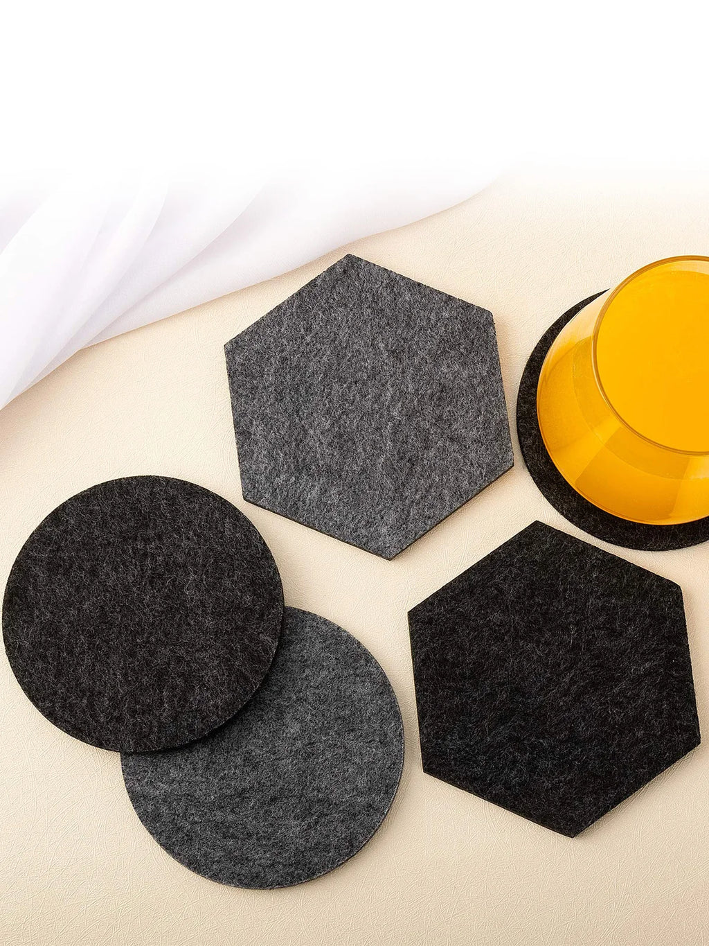 Round Felt Coaster Dining Table Protector Pad Heat Resistant Cup Mat Coffee Tea Hot Drink Mug Placemat Kitchen Accessories