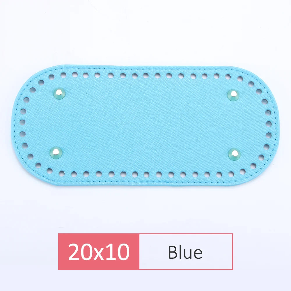 QJH 1 Pcs PU Leather Oval/Round Long Knitting Crochet Bags Bottom for Thick Yarn DIY Weaving Supplies Home Decor Purse Making