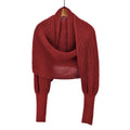 Woman Knitted Shawl Scarf With Long Sleeve Autumn Winter Outdoor Warm Soft Windproof Hollow Out Crop Top Shawl Scarf 210*33cm