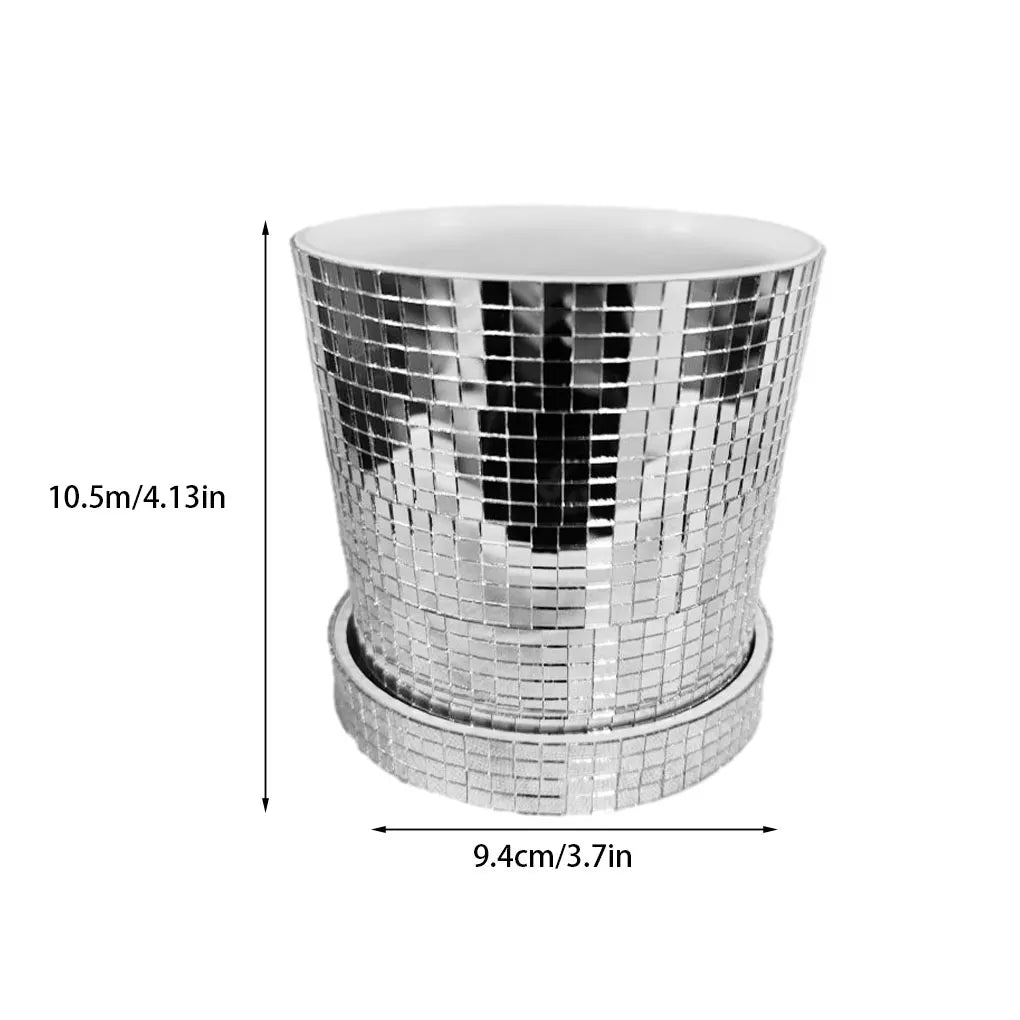 Glass Square Ceramic Disco Ball Vase Modern Twist To Home Decor Simple And Fashionable Square Shape 10.5cm/12.8cm