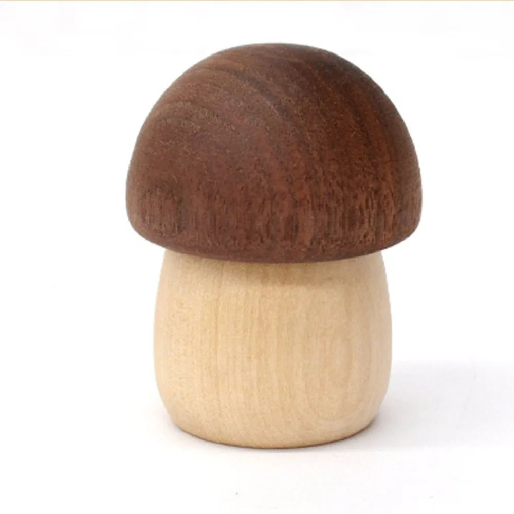 Cute Wooden Mushroom Paper Clip Holder Magnetic Office Desk