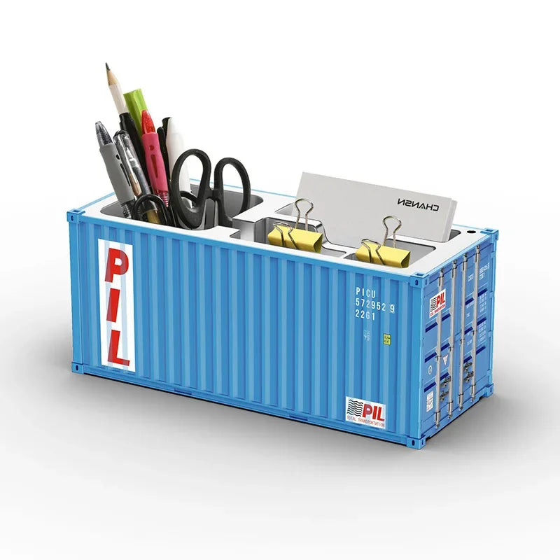 1/20 Scale Simulated Shipping Cargo Container Model Pen Holder Storage Box New Styles Plastic Storage Box Desktop Organizer