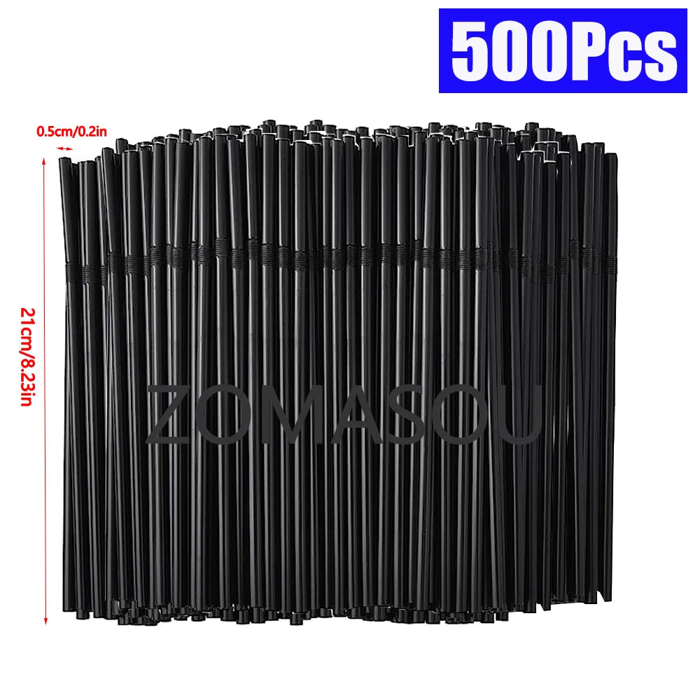 50,3000Pcs Black Drinking Straws Cocktail rietjes, Milk Tea Bar Party Wedding Kitchen Home Accessories Beverage Straw Wholesale
