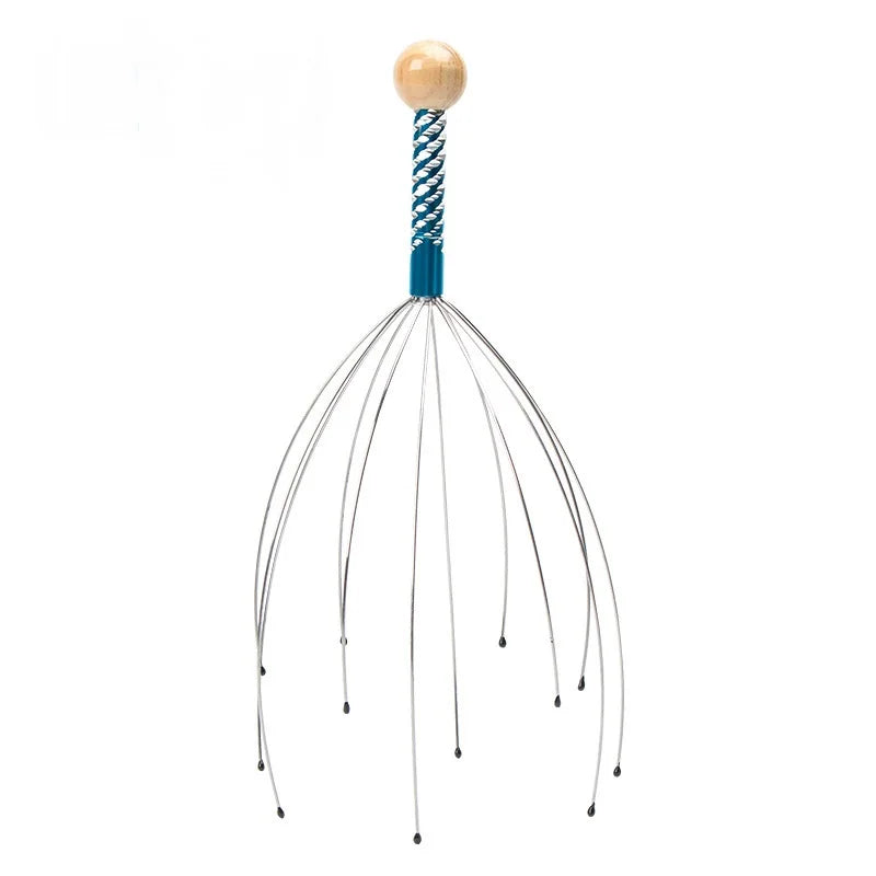Relax Octopus Head Massager Stainless Steel Engraved Head Relaxer