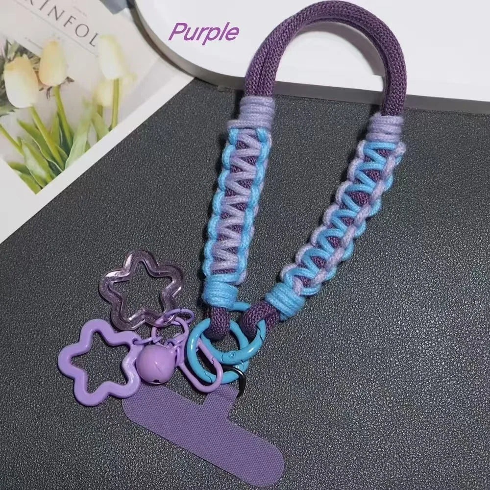 Kawaii Candy Color Phone Wrist Strap Hand Woven Rope