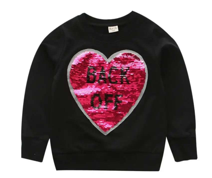 Cute Cat Baby Girls Hoody Sweatshirt Toddler Kids Cotton Sequins Cartoon Sweater Children Spring Autumn Clothes Tops