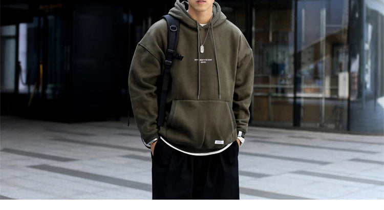 Japanese Streetwear High Quality Hip Hop Thin Fleece Hoodie Men Clothing Harajuku Casual Sweatshirt Korean Couple Pullover Male
