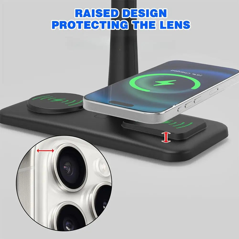 Wireless Charger Earphone Holder Colorful Atmosphere Light RGB Headset Stand Dream Color Lights With Type-c USB Ports Bracket