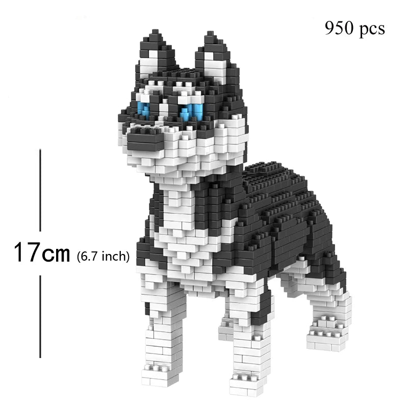 KNEW BUILT Dachshund Dog Model Mini Building Block Toy Set 9 Style for Pet Enthusiasts Teddy Hughes Corgi Collie Pet Style Brick