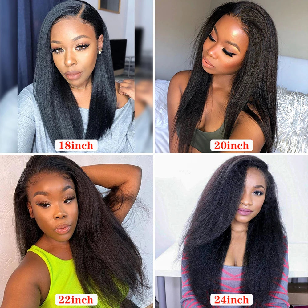 Kinky Straight Glueless Lace Front Wig