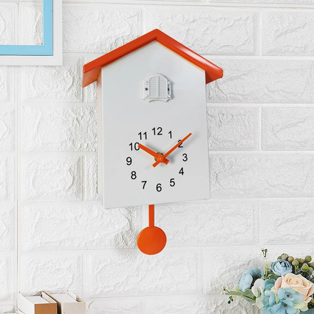 1pc Cuckoo Clock Voices Call Bird House Wall Art Home Living Room Office Decoration Home Decor ABS Wall Clocks