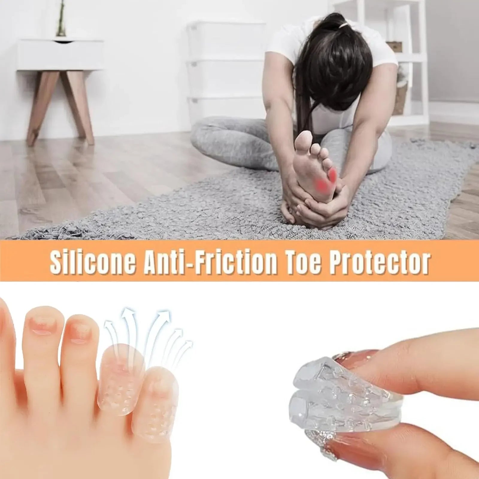 60/40/20pcs Toe Protectors Silicone Gel Caps Unisex Toe Cover for Corns Calluses Blisters Pain Relief Soft Toe Sleeves Cushions