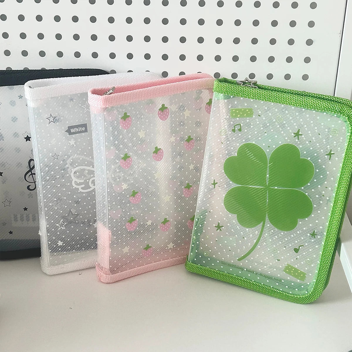Cute A6 Stationery Storage Folder File PP Twill Zipper